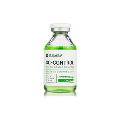 Close-up of Dr. Drawing SC CONTROL Serum 35ml highlighting its regenerating effects on irritated skin.