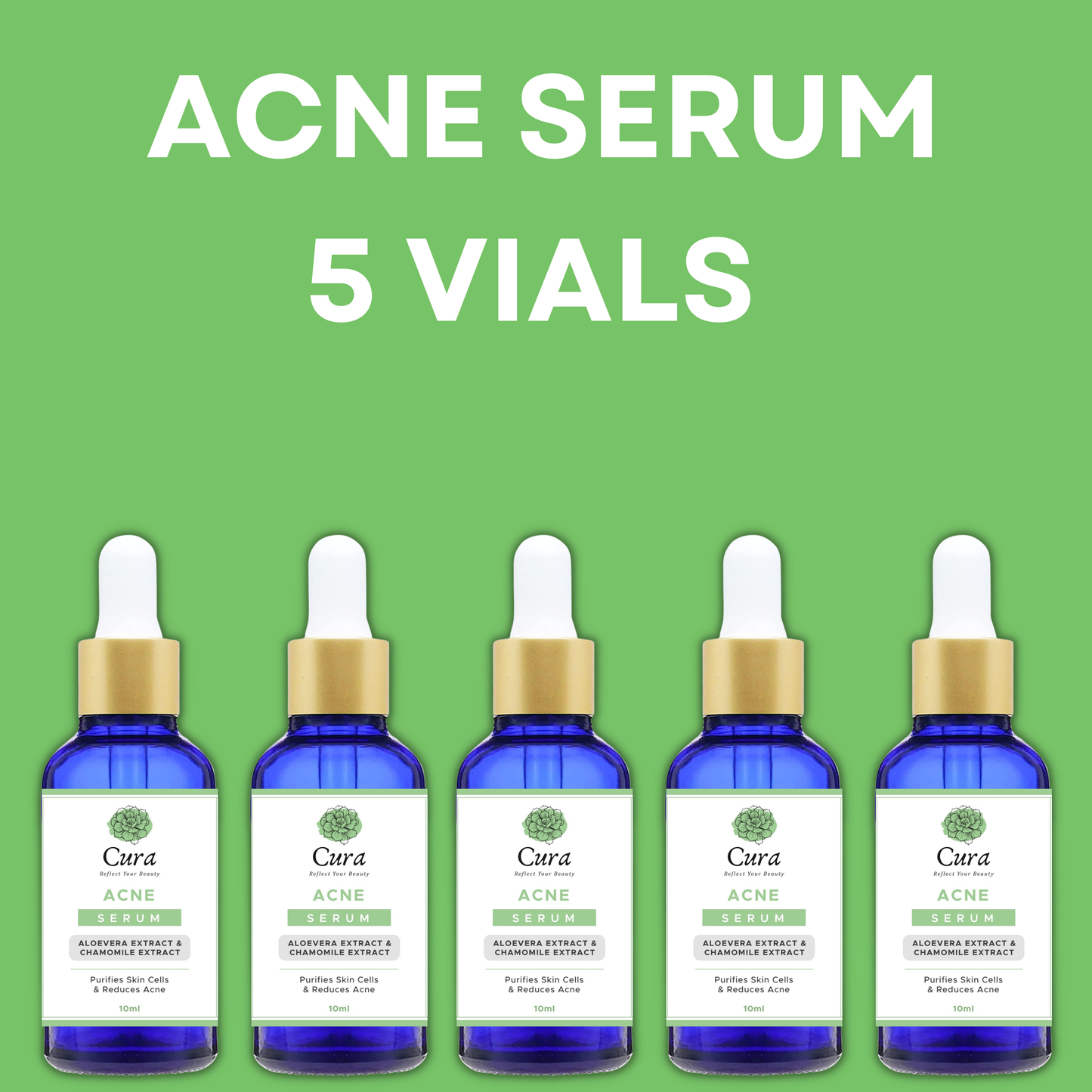 Cura Acne Serum 10ml - Natural Treatment for Acne Marks, Blemishes & Prone Skin - SD Cosmetics Care