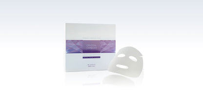 The CRYSTAL CARBOXY MASK box alongside an applied mask on a model. This photo illustrates the effectiveness of the imported face mask found in the Stayve Korean Masks and Tok Tok Mask range.