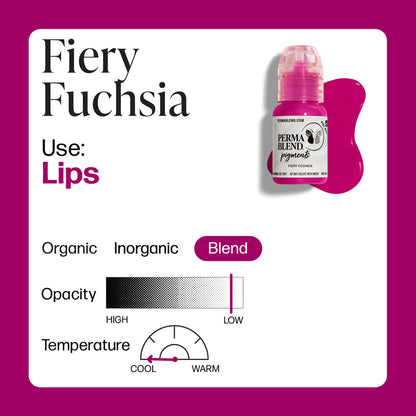 Close-up of Permablend Fiery Fuchsia pigment showcasing the rich purple-pink color perfect for PMU lip applications.