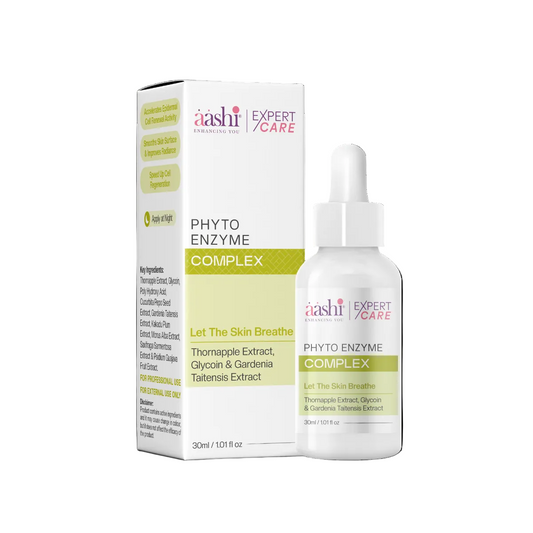 Aashi Phyto Enzyme Complex 30ml from SD Cosmetics Care showcases the powerful benefits of the Phyto Enzyme Complex for smoother, softer, and fresher skin.