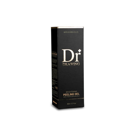 User applying Dr. Drawing Brightening Peeling Gel 80 ml to their face for a refreshing exfoliating experience.