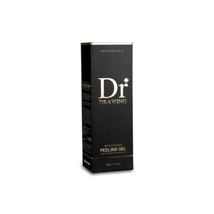 User applying Dr. Drawing Brightening Peeling Gel 80 ml to their face for a refreshing exfoliating experience.