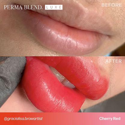 Close-up of Permablend LUXE - Cherry Red demonstrating its deep cherry-like hue and cool temperature for artistic designs.
