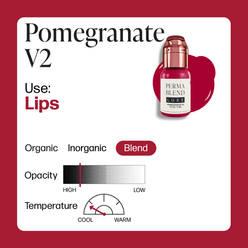 Permablend Luxe Pomegranate in a mixing palette, demonstrating how to blend this vibrant pink for custom lip color shades.