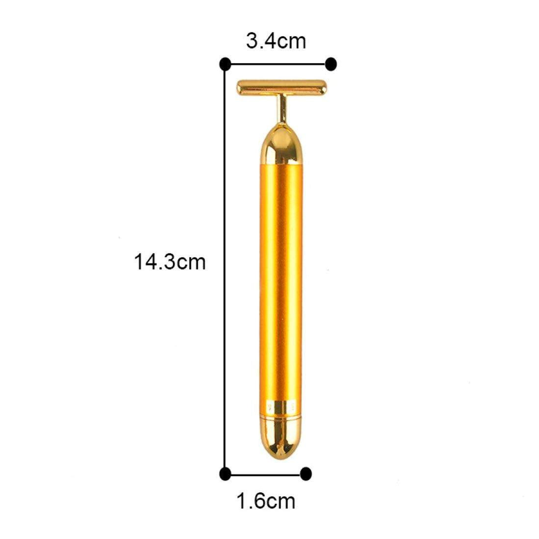 24K Gold Plated PRP Vibrator - T-Shaped Vibrating Massager for Facial Rejuvenation & Lifting - SD Cosmetics Care