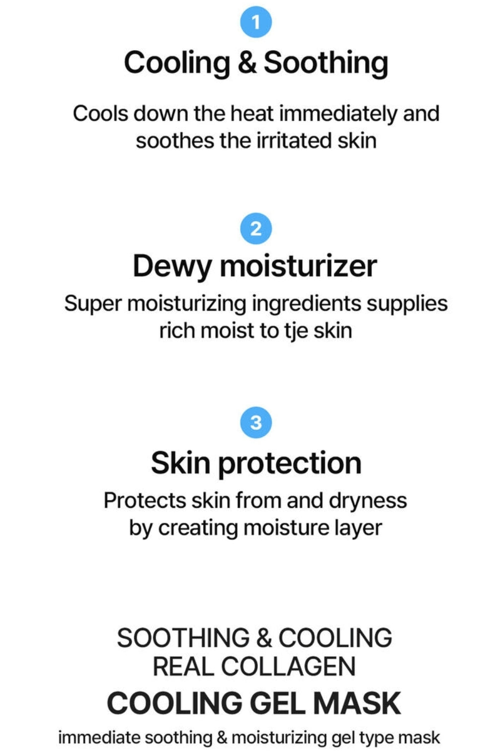 Dr. Drawing Cooling Collagen Mask ingredients detailed view indicating high-quality microcollagen.