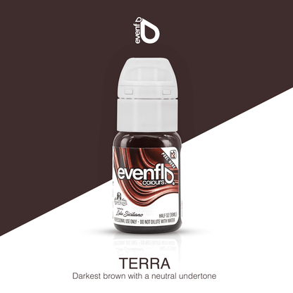 Permablend Evenflo Terra 15ml Brow pigment bottle for permanent makeup - PMU eyebrow pigment.