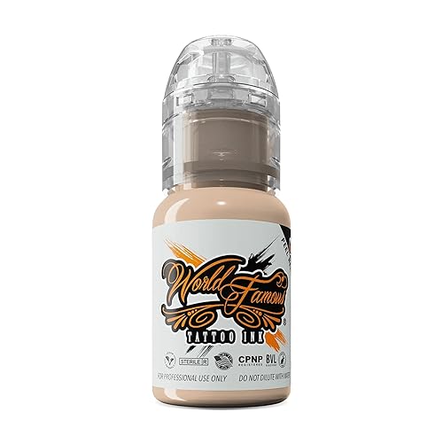 World Famous Tattoo Ink – Mona Lisa Skin - 15ml being used on skin by a tattoo artist.