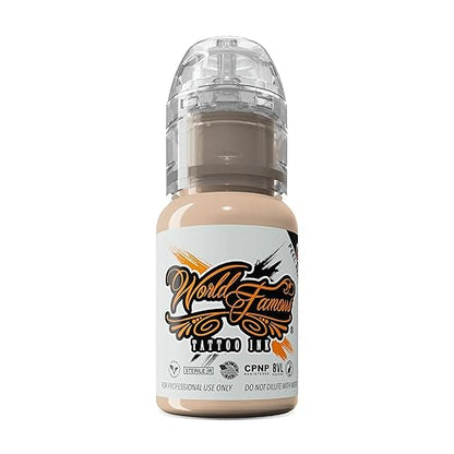 World Famous Tattoo Ink – Mona Lisa Skin - 15ml being used on skin by a tattoo artist.