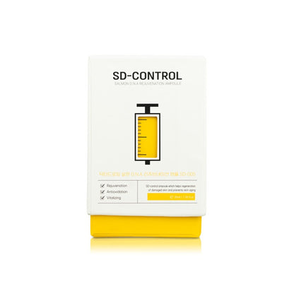 Dr. Drawing SD Control Salmon DNA Serum, highlighting key benefits like skin repair and hydration.