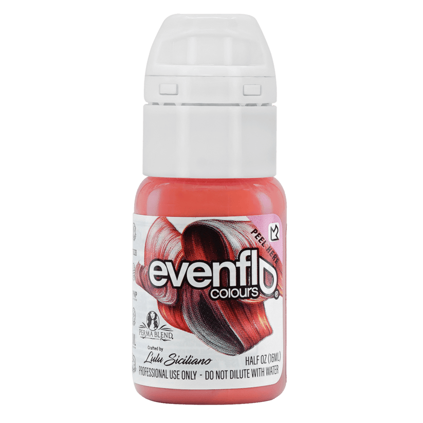 Close-up view of Permablend Evenflo Bare pigment, highlighting its rich color suitable for PMU lip applications.