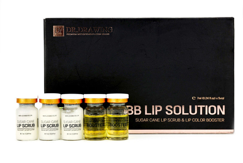 Dr. Drawing BB Lip Solution Set of 5 vials, perfect for pre- and post-BB Lips treatment with hydrating lip care.