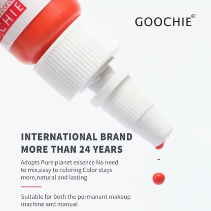Dropper tip of the Goochie Peachpuff 306 pigment bottle showcasing its practical design for easy application.