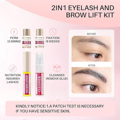 Another stunning result with the Lash And Brow Lift Kit shown in this close-up of perfectly shaped eyebrow hairs after using the eyebrow lamination kit, highlighting the benefits of home upgrades.