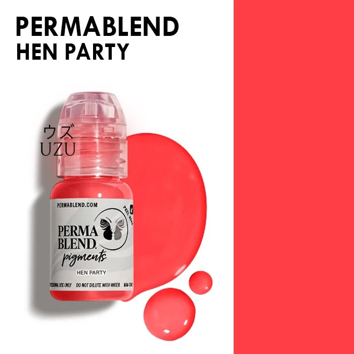 Close-up of Perma Blend Hen Party pigment revealing its rich shade, ideal for enhancing lips with permanent makeup.