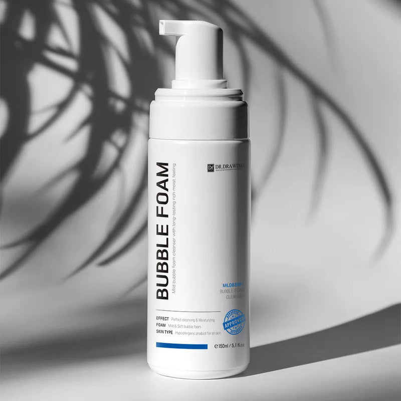 Happy skin after using Dr. Drawing Bubble Foam Cleanser, demonstrating its moisturizing effects.