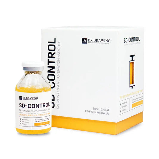 Dr. Drawing SD Control Salmon DNA Serum with skin rejuvenating power ingredient, 35 ml bottle.