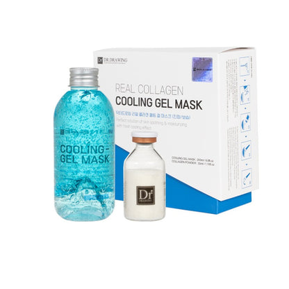 Close-up of Dr. Drawing Cooling Collagen Mask showcasing the creamy texture and fresh ingredients.