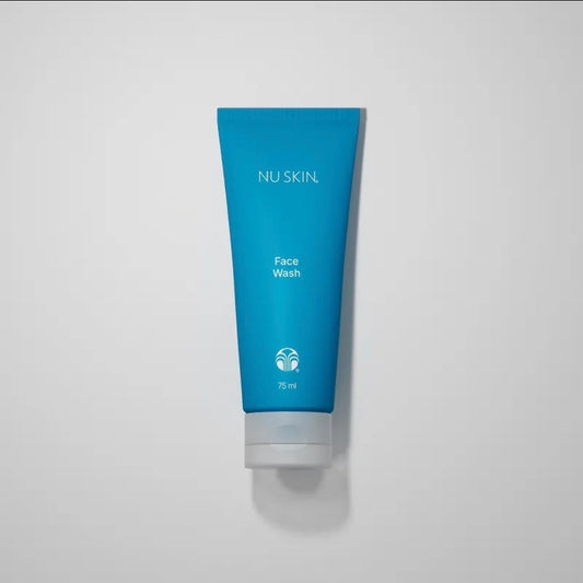 Nu Skin Face Wash product image showcasing the gentle formula designed for all skin types, perfect for lifting impurities and protecting moisture.
