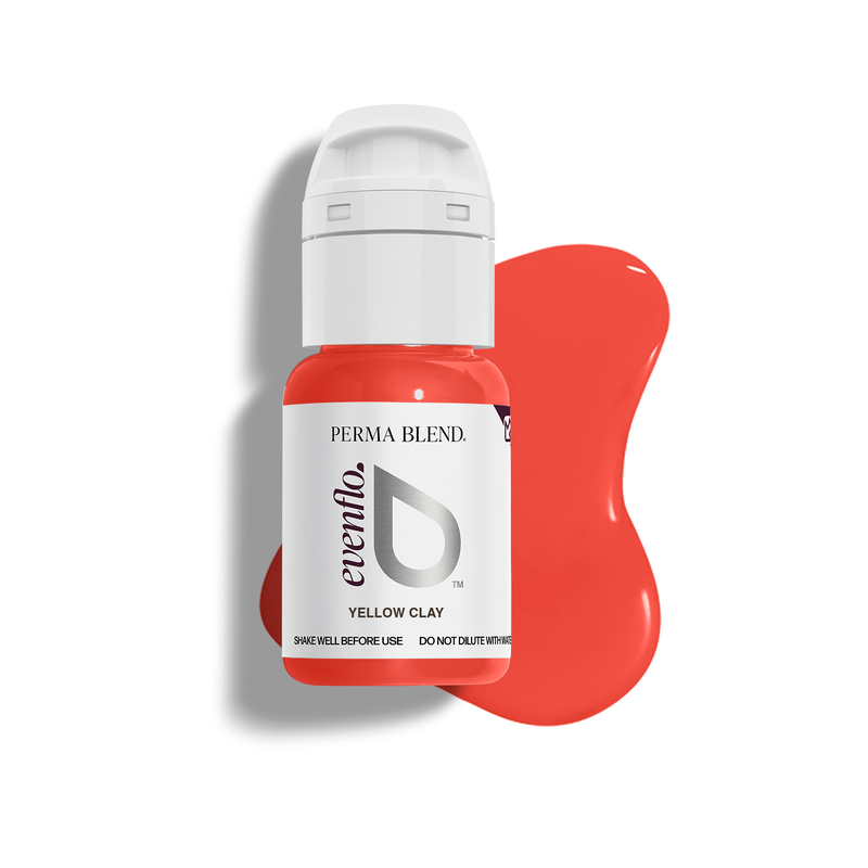 Permablend Evenflo Yellow Clay hybrid lip correction pigment bottle for neutralizing dark purple and brown lip tones